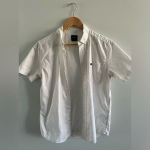 RVCA men’s small white short sleeve button up